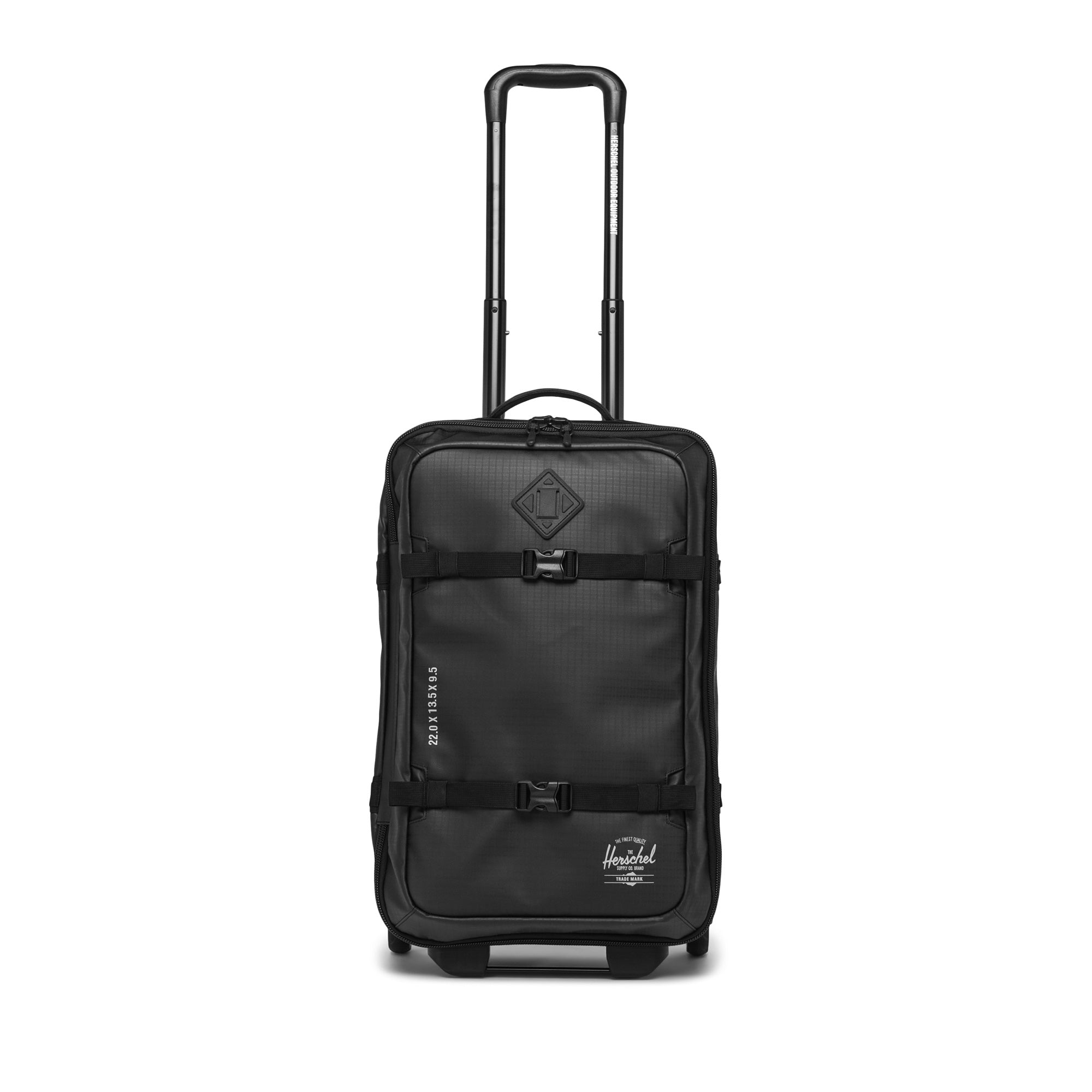 Siyah Herschel Hybrid Roller Dört Mevsim Kumaş ve Dayanıklı Gövde Kabin Boy Valiz, 41 L